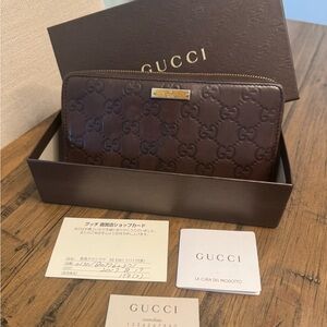 Gucci Dark Brown Embossed Wallet